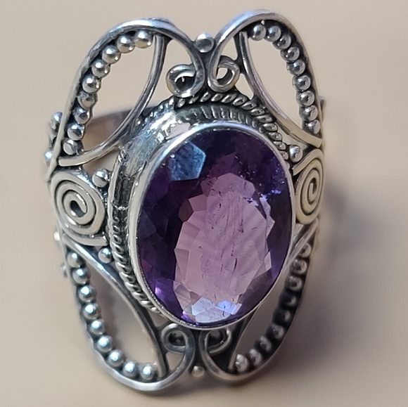 Sterling Silver Purple Amethyst Rustic - Picture 13 of 16